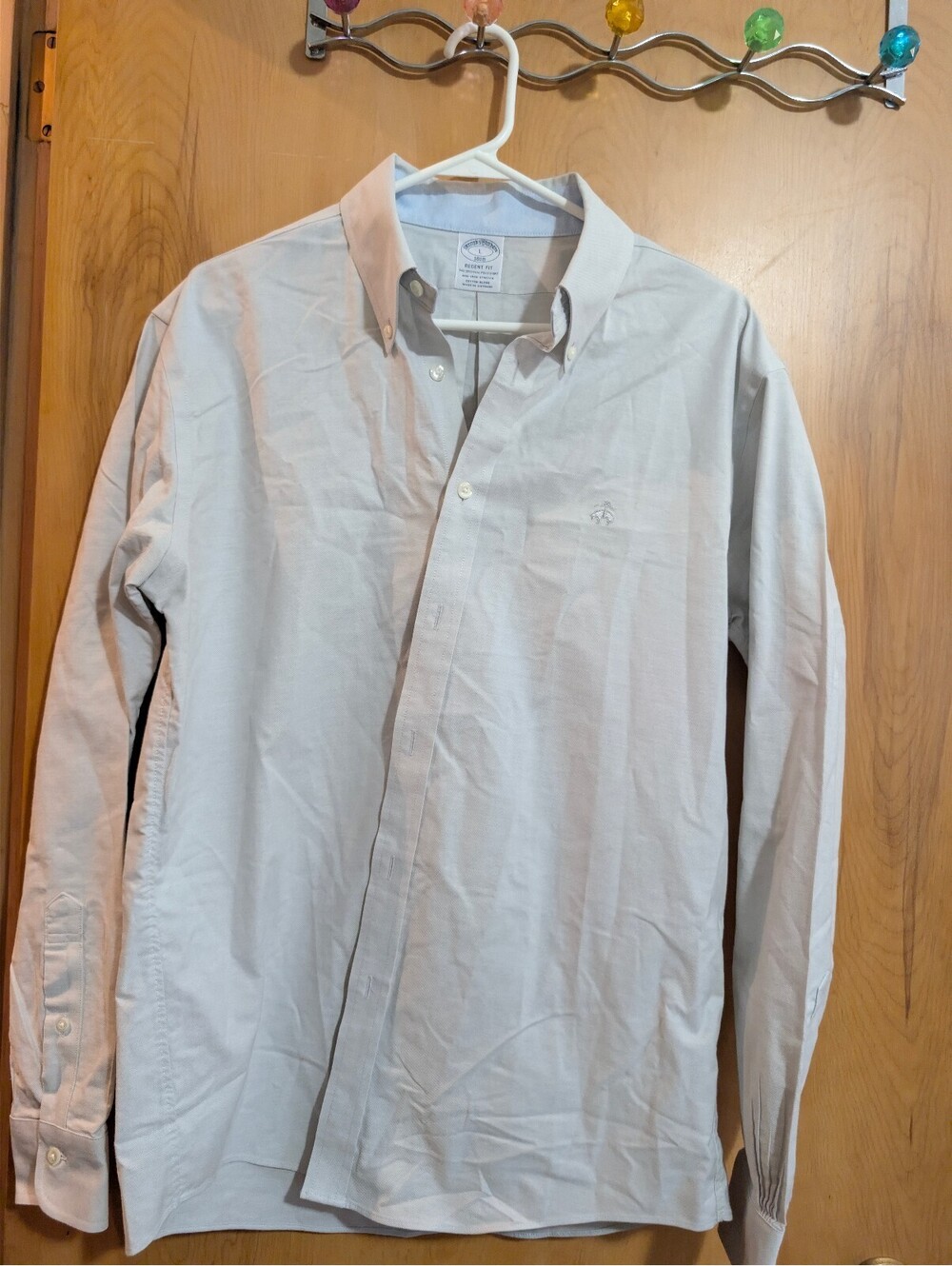 Brooks Brothers Regent Shirt Mens Large Light Blue Long Sleeve Non-Iron Stretch